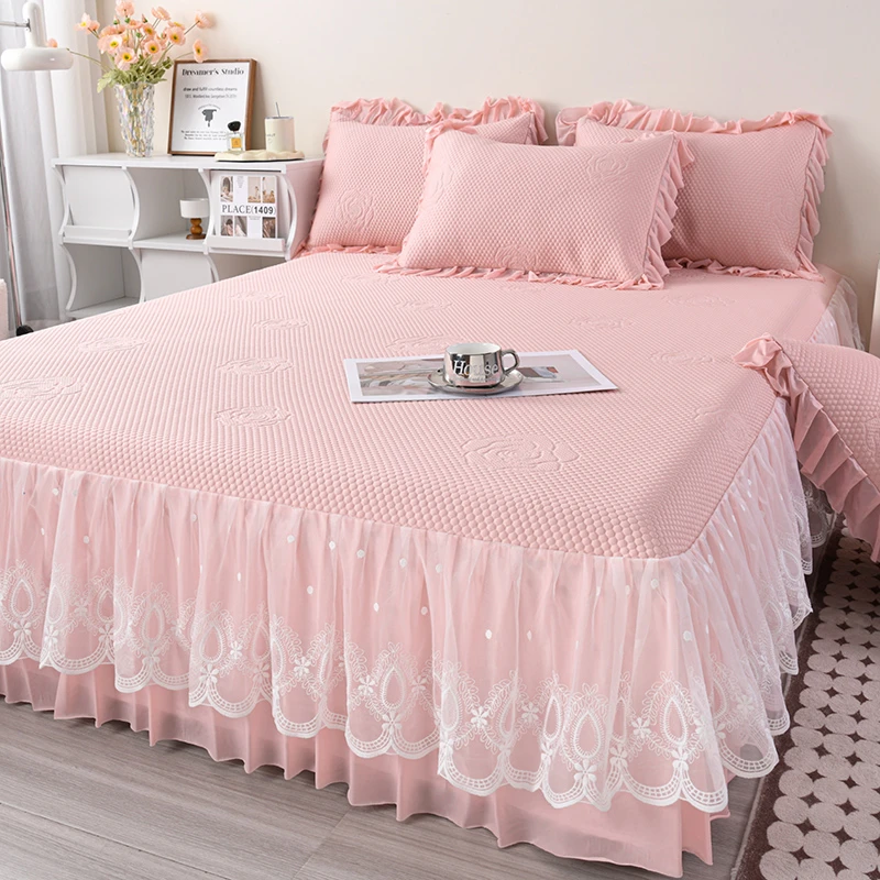 【山茶花】新款A类高分子PE科技软凉席全凉感乙纶软凉席床裙三件套