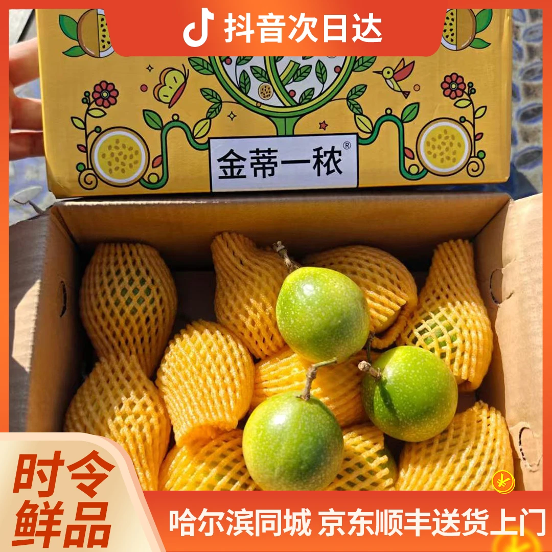 金蒂一秾 黄金百香果 2斤/箱 表皮微皱小果（特价无售后）