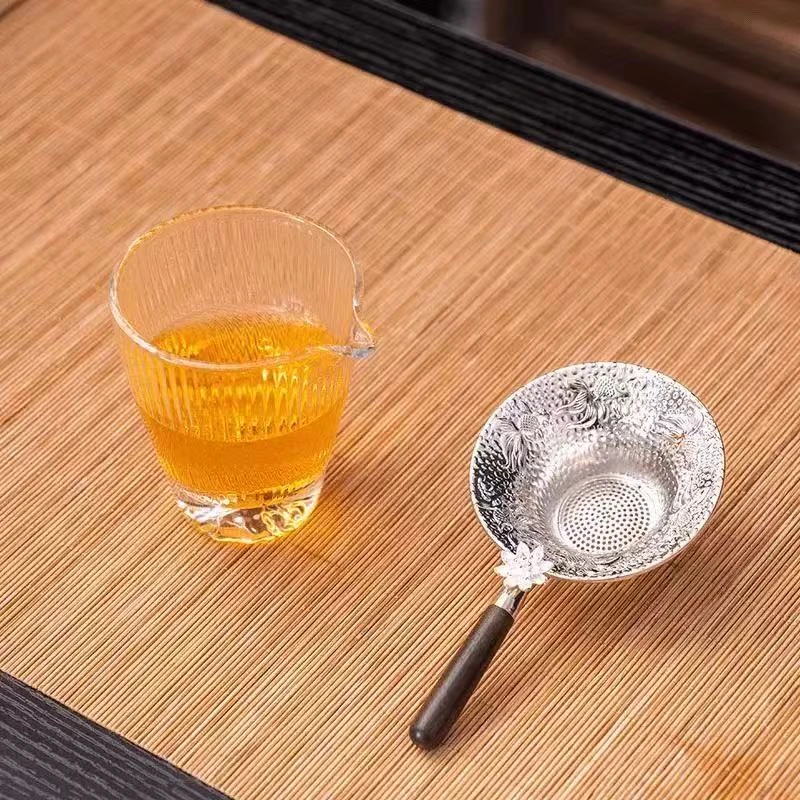 竖纹【玻璃】公道  锦鲤茶漏加厚透明0539