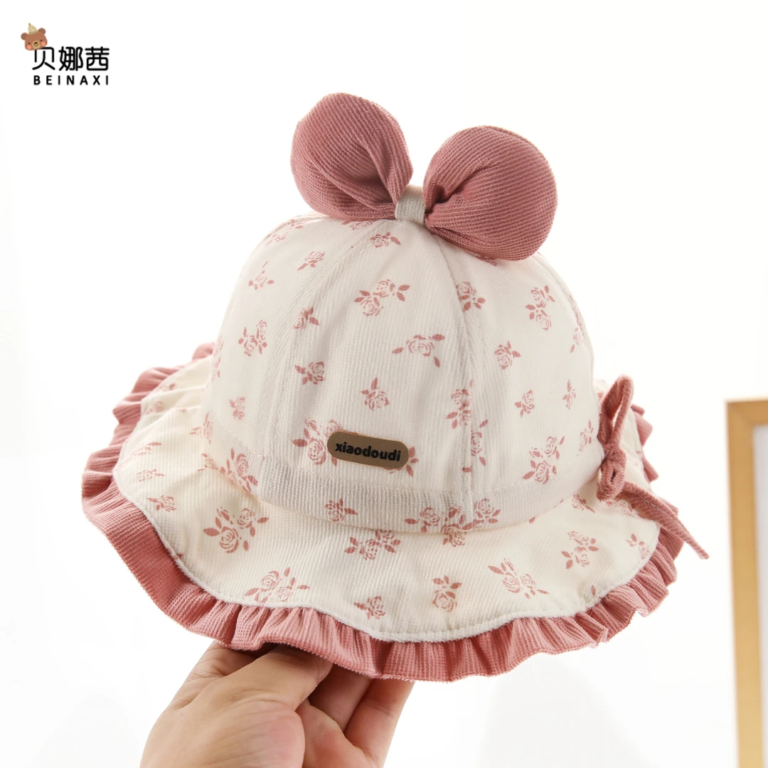Beinaqian/贝娜茜宝宝帽子春秋季薄款女遮阳帽婴幼儿公主风渔夫帽