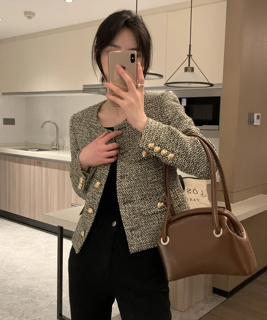 小香风名媛外套女2025春秋新款时尚复古气质高级法式短款高贵上衣