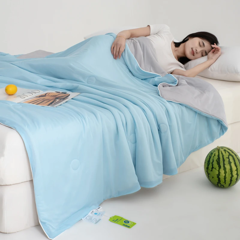 空调被薄被冰丝家用凉感天马卡龙新款雪成人夏凉被夏季机洗四件套