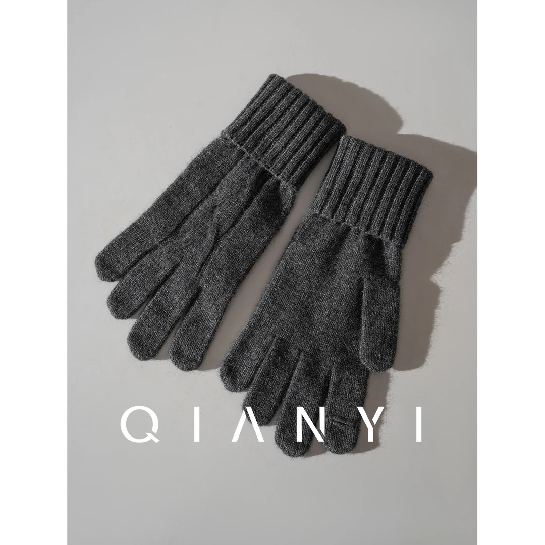 纤屹2025秋冬新款气质百搭经典针织轻奢流光风保暖女士手套