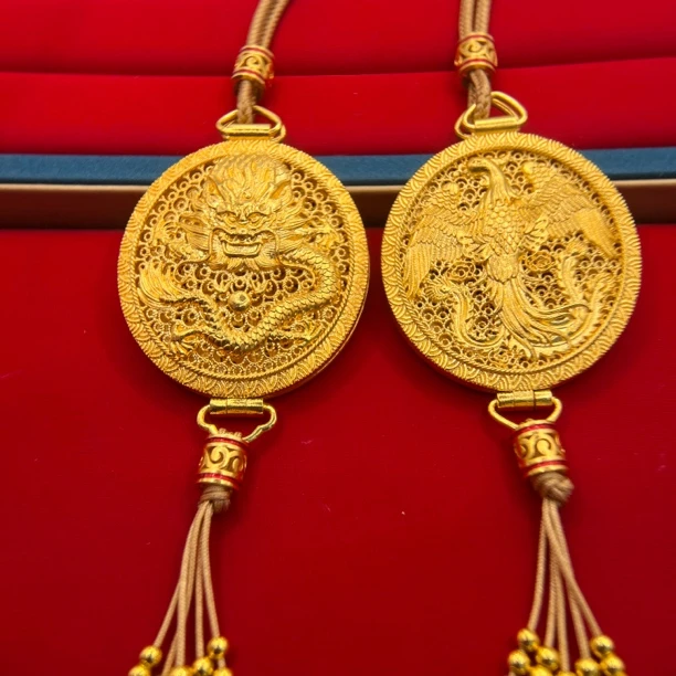 坠链均足银  3店 龙凤香囊吊坠新中式风毛衣链雅乔同款