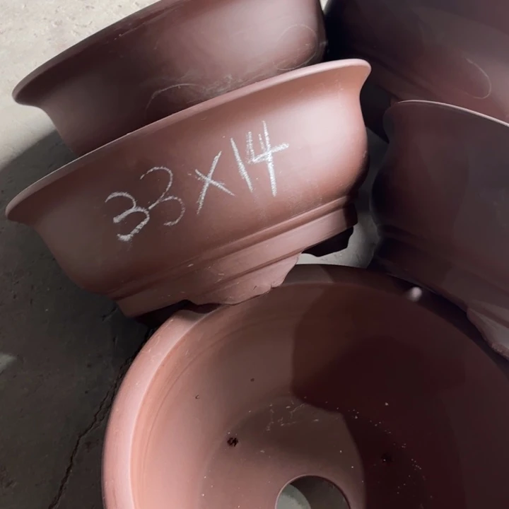 紫砂花盆160-6。    组合3个33。3个37