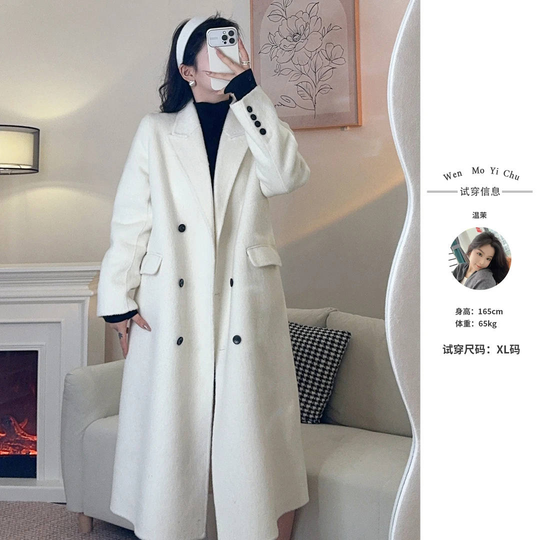 【温茉定制】2024冬新款宽松微胖双面毛呢大衣外套-SJ0724432026
