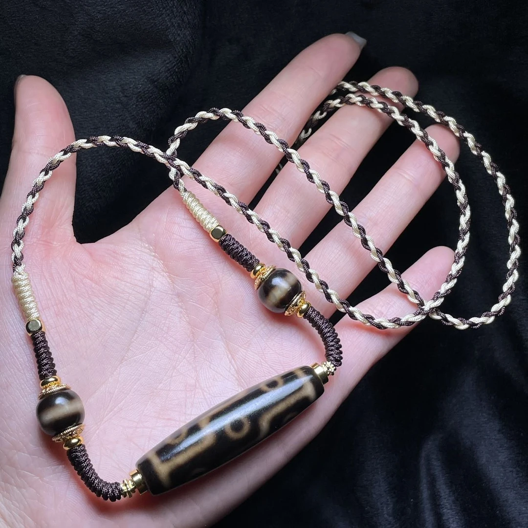 【天赐精选】TC88381-玛瑙DIY脖挂（九眼）-多样性发其一-48x13mm+