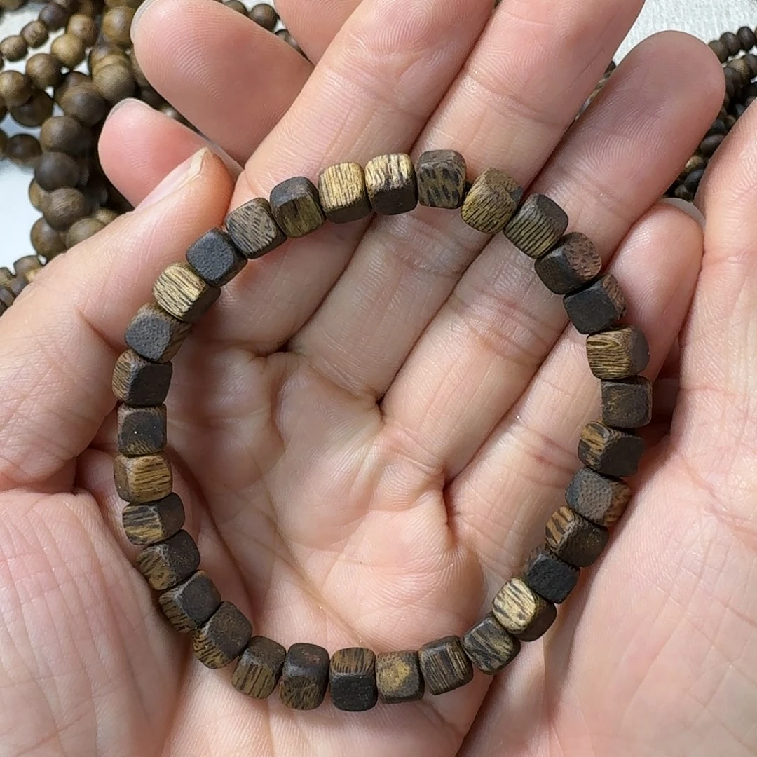 沉香手串奇楠方糖珠单圈多样性发一