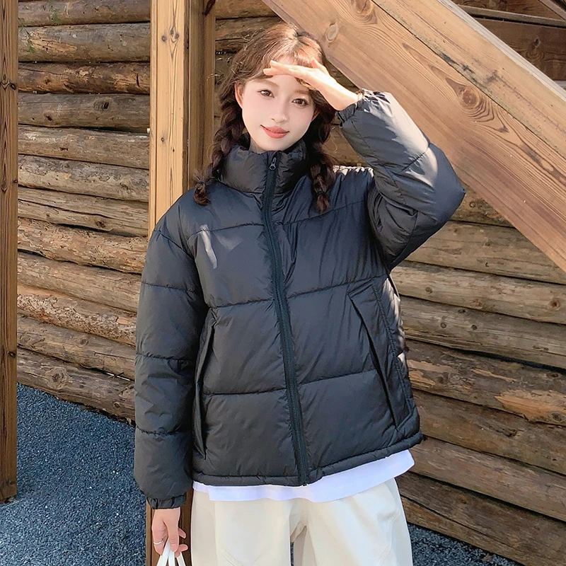 立领韩版冬季保暖棉服棉衣女款宽松时尚百搭休闲