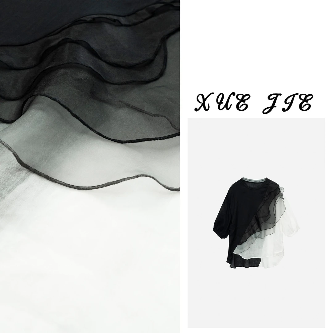 逸焰【雪姐临风明夏】-90855设计师款水墨风洋气显瘦百搭苎麻衬衫