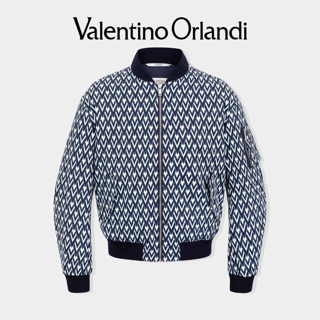 2025男士秋冬时尚百搭袖口口袋老花立领棉服外套1VJ375105夹克