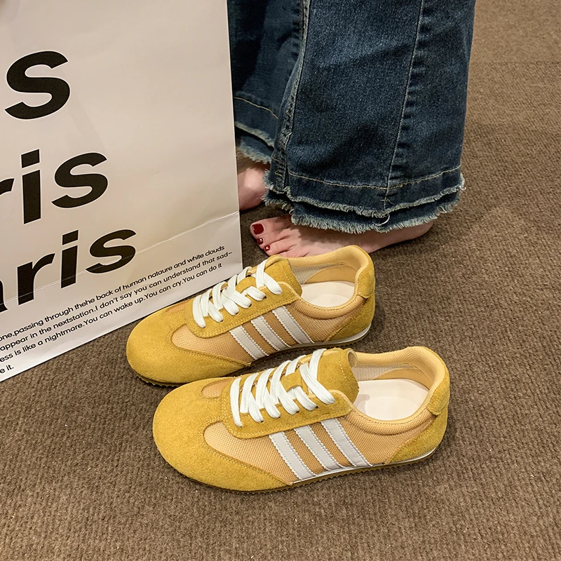 啄木鸟德训鞋女薄款网面透气2025夏季新款复古阿甘鞋运动休闲板鞋