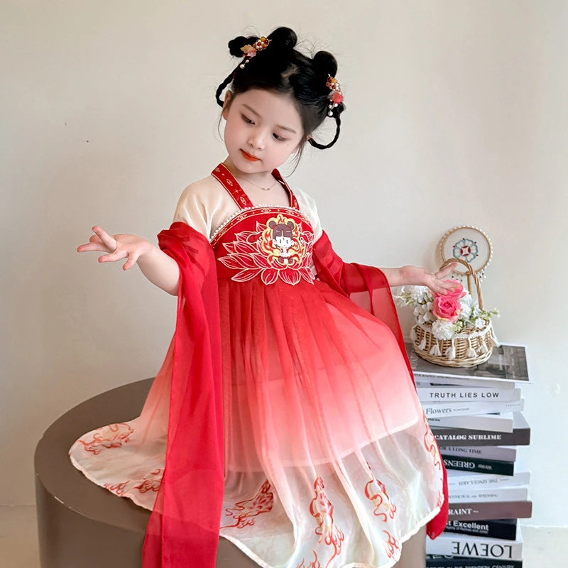 哪吒女童汉服国风连衣裙夏季2025新款儿童古装裙子小女孩襦裙超仙