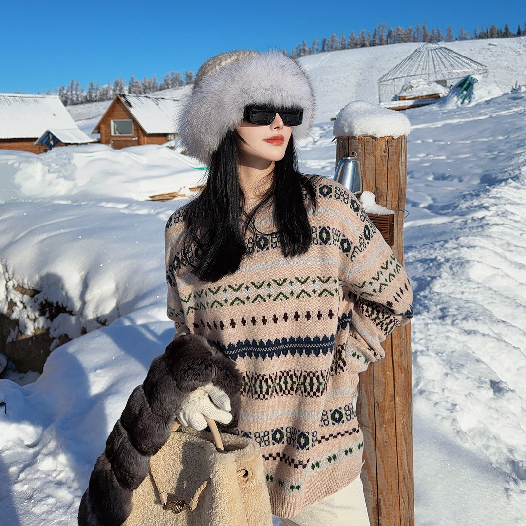 LAZYVISION【古着毛衣】羊毛花纱秋冬氛围感毛衣ZMD-34660