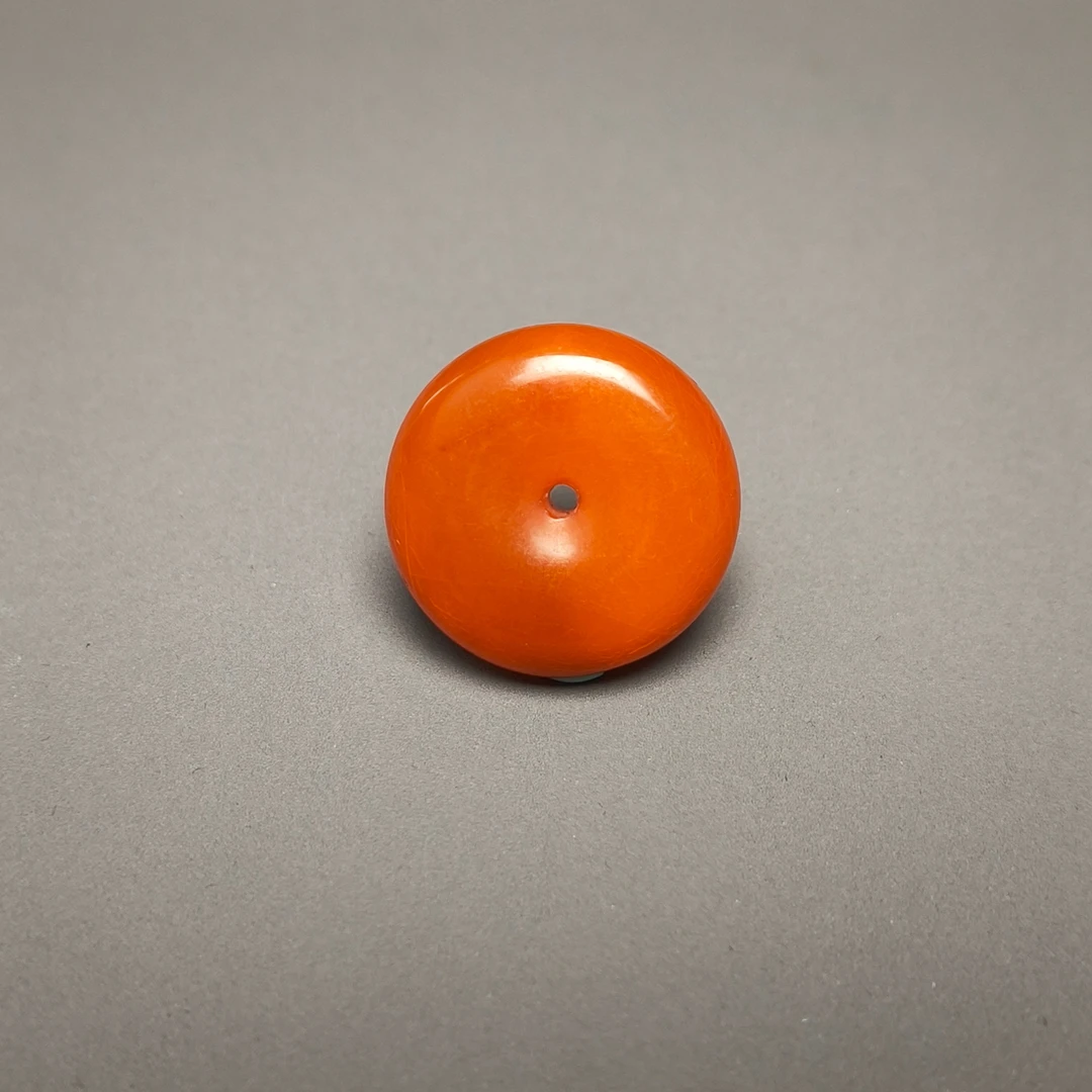 "清代 蜜蜡饼子/DZ096643/古玩/收藏/德州文物"