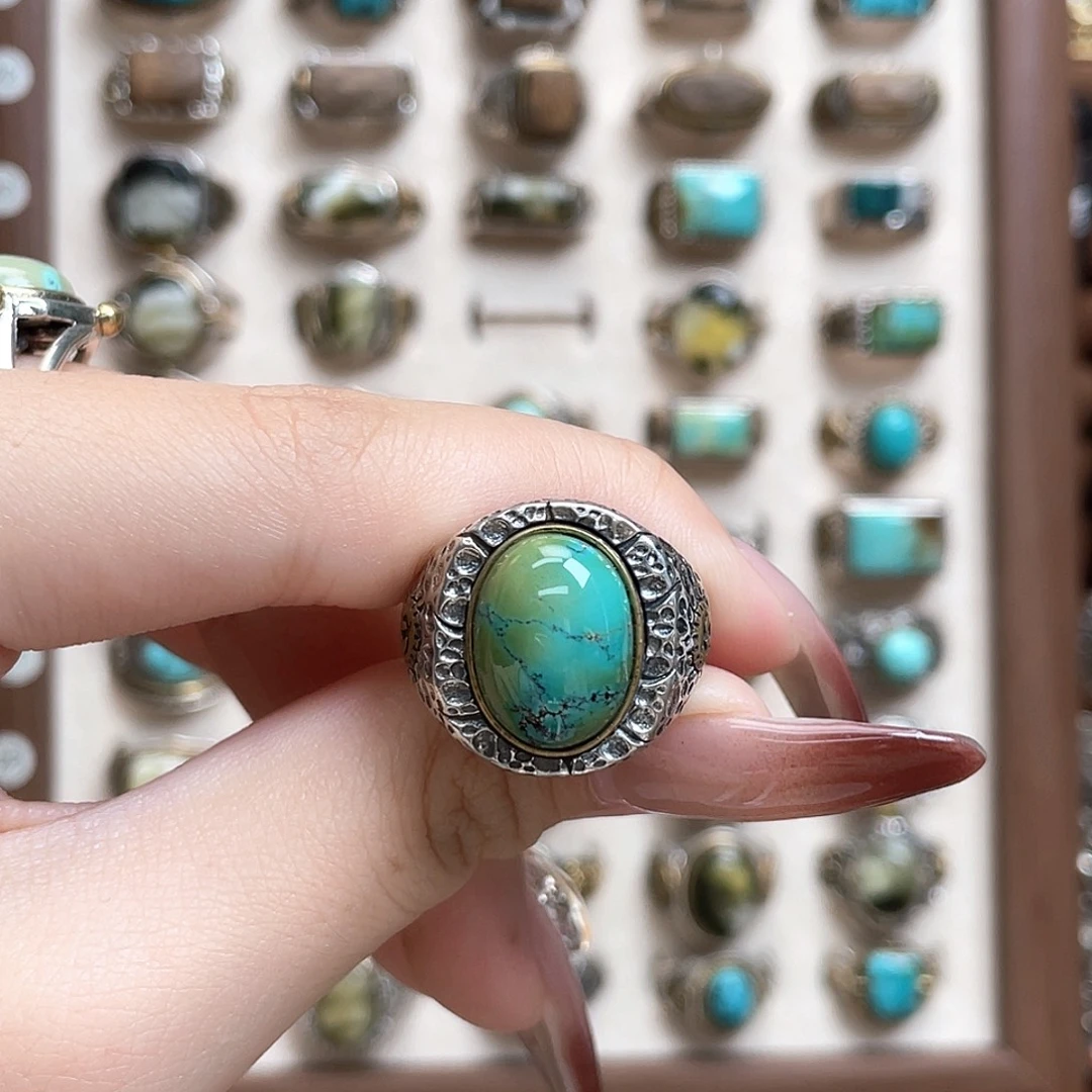 钟***诚绿松石银S925镶嵌戒指