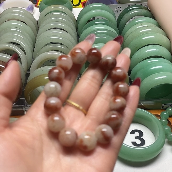 石英质玉（非洲翠）合金手镯