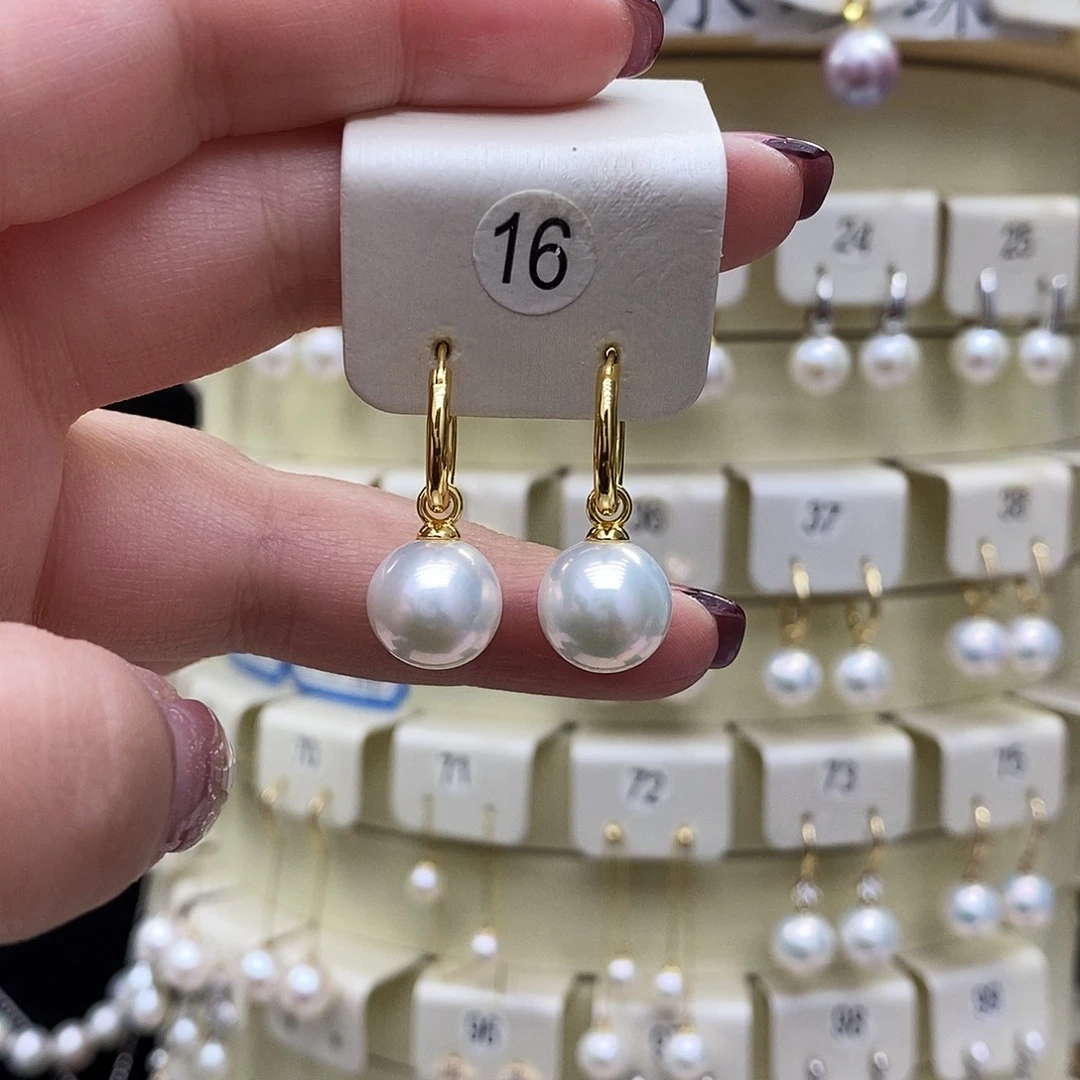 淡水珍珠耳饰银S925镶嵌