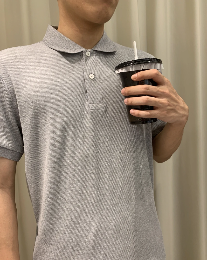 31-83男士夏季商务华夫格短袖刺绣POLO衫