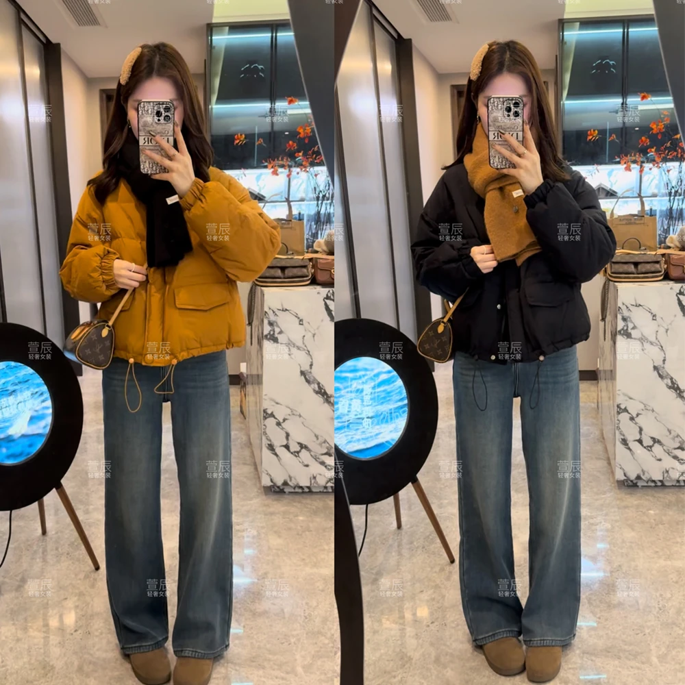 【秀气小圆扣】韩版设计感短款百搭羽绒服冬季洋气小个子厚外套3816