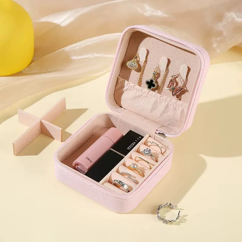 便捷式珠宝精致首饰盒~收纳盒~颜色随机发