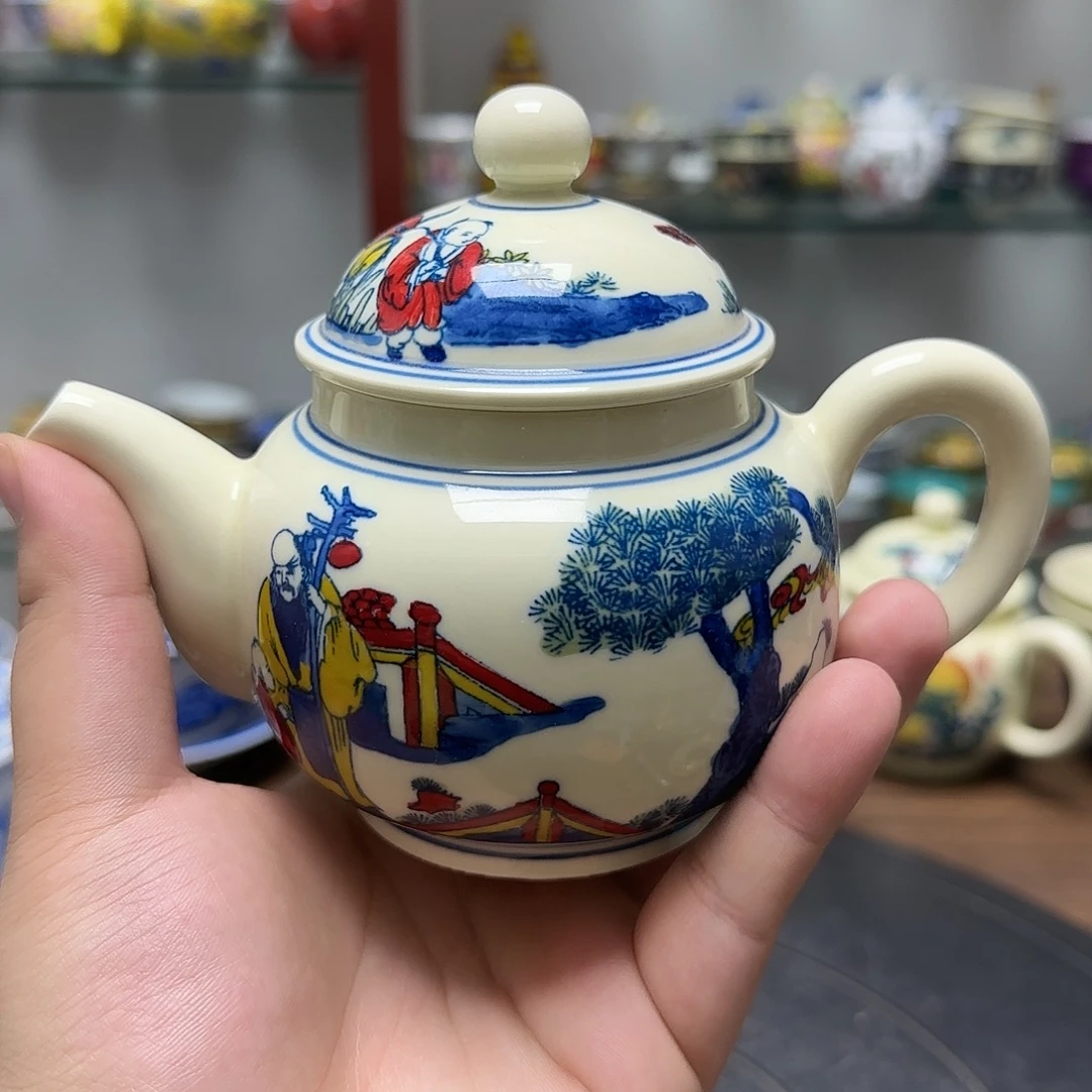 瓷片瓷器茶壶，300尺寸