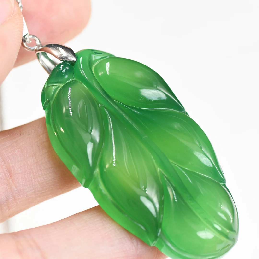 H2007*时尚金枝玉叶冰透树叶吊坠