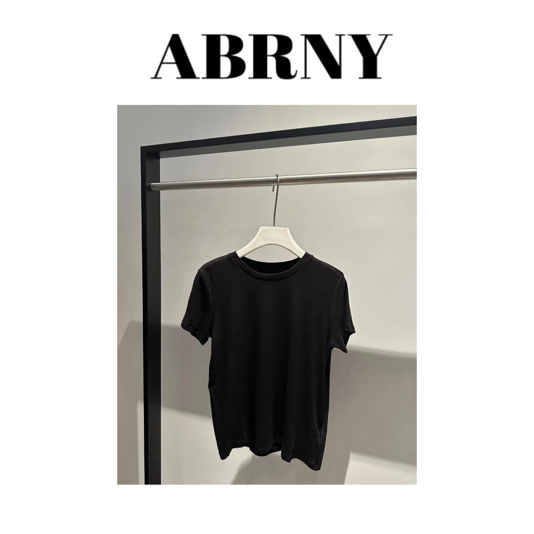 许小黑【百搭短T】早春新款简约圆领短袖T恤百搭休闲3551