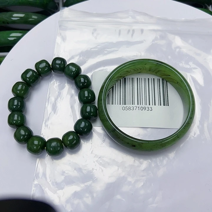 用***7和田玉未镶嵌手镯微瑕6263搭手串微瑕