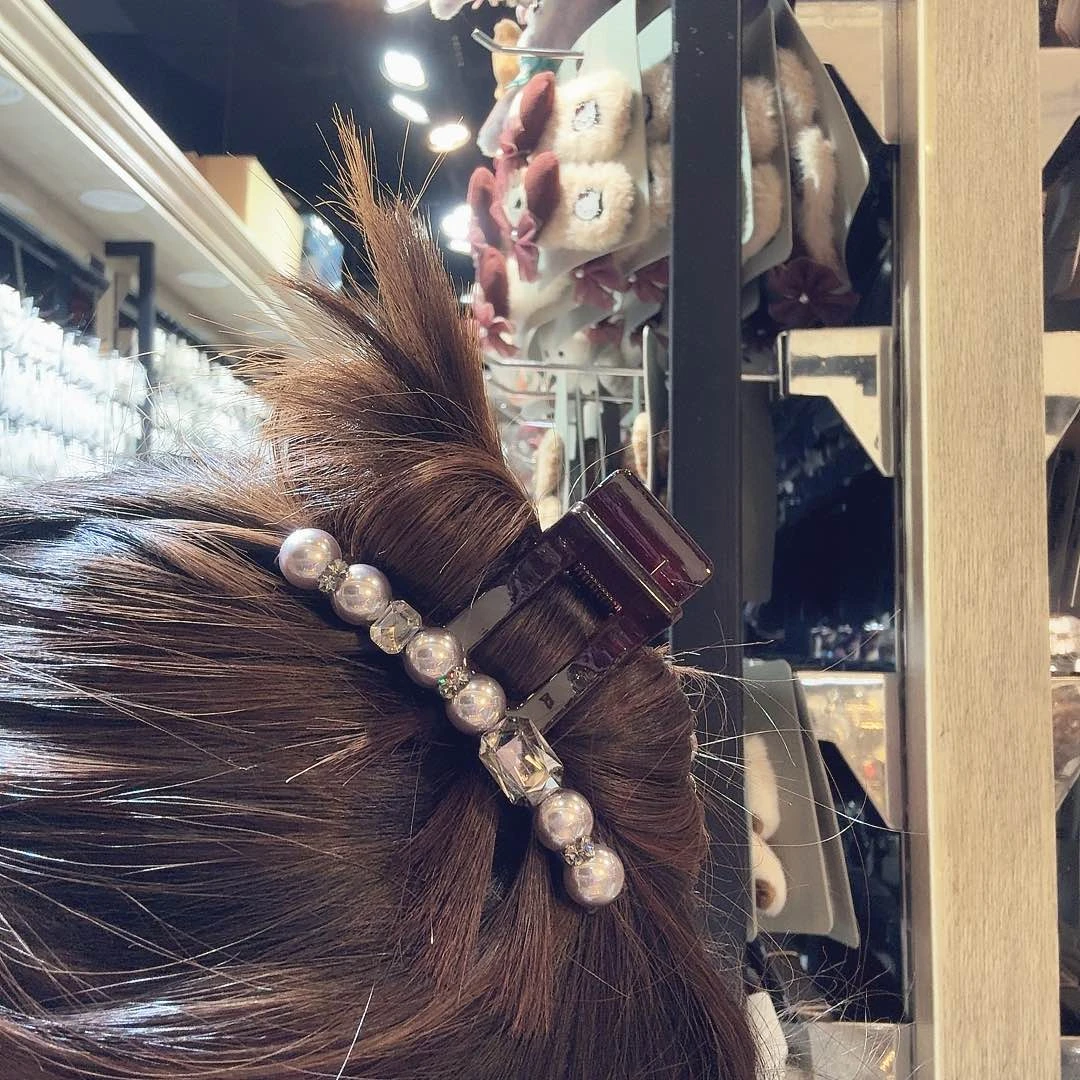 皮质铁合金8厘米巧克力色珍珠