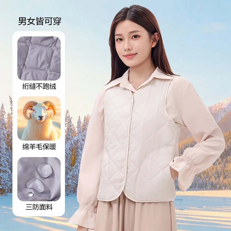 情侣款2025新款秋冬季保暖马甲女士女装马夹羊毛马夹抗寒防水防污
