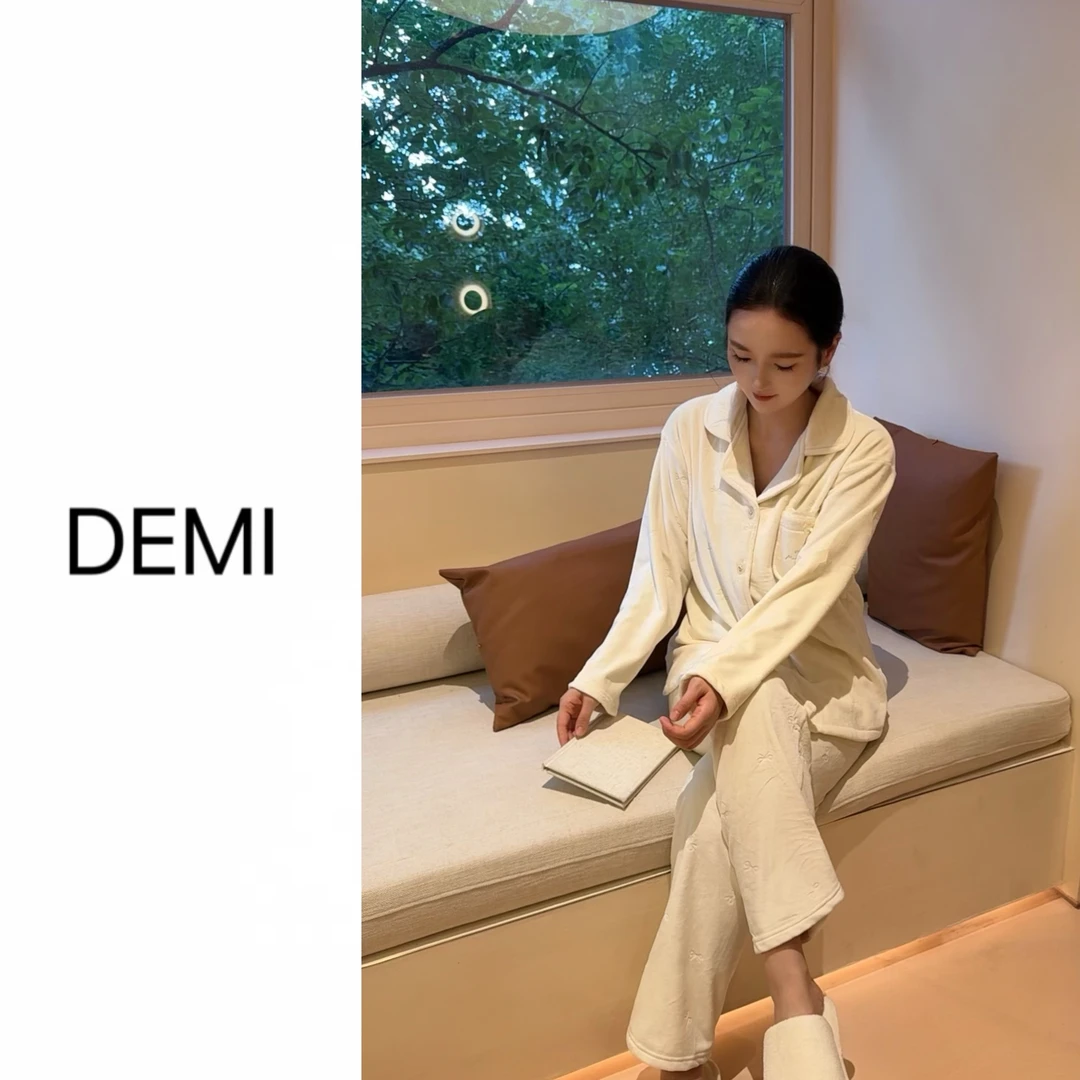 MISS RUILI定制 秋冬超软糯韩版简约亲肤家居服套装F1161