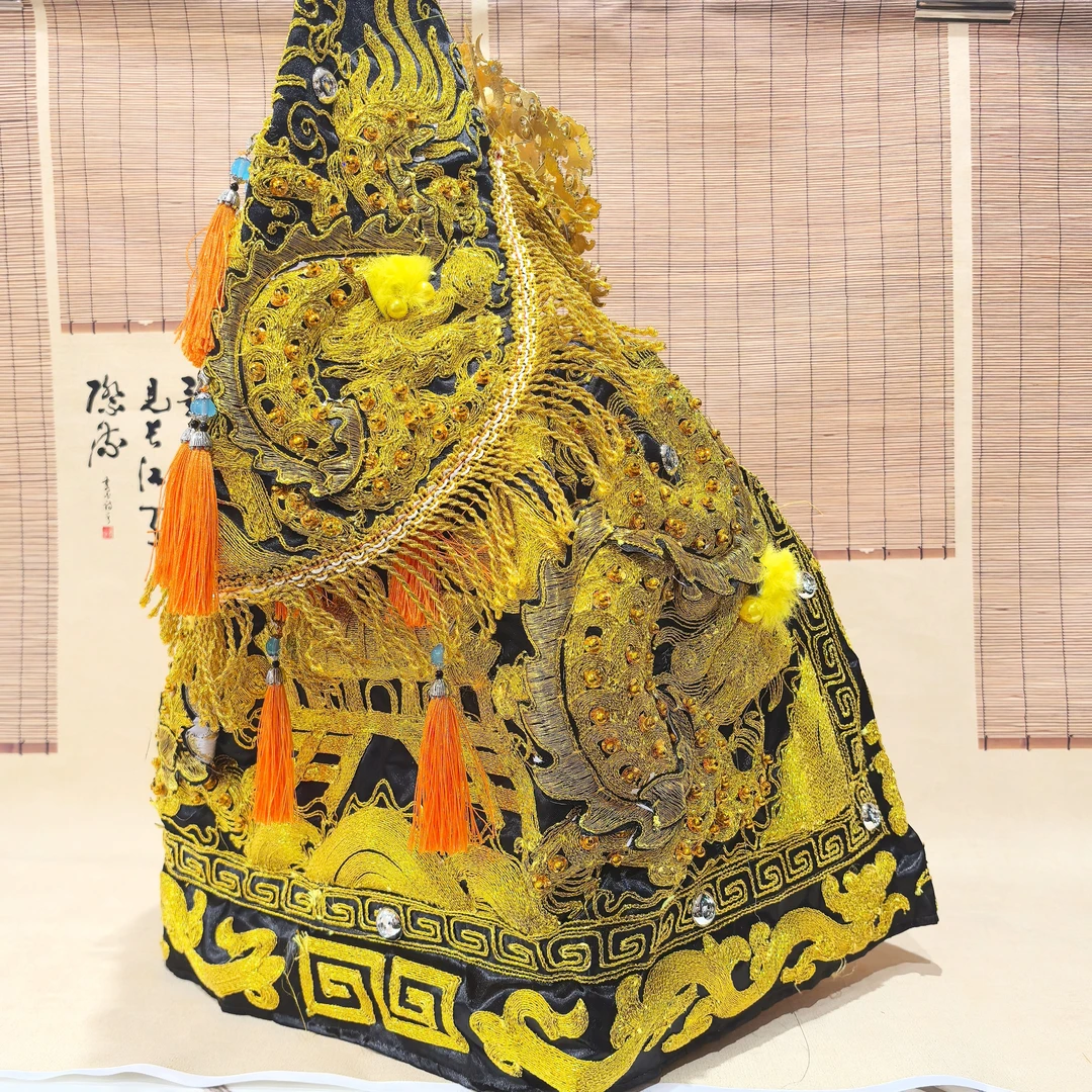 闽南传统文化台版新版神明披风金皮布刺绣带奉帽斗篷龙袍民俗用品