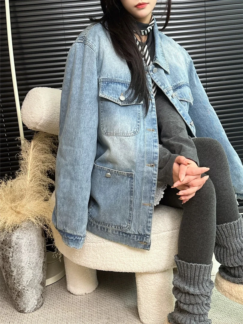 欧韩白鸭绒休闲牛仔羽绒服8817