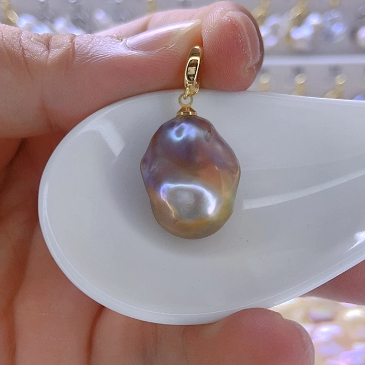 淡水珍珠颈饰银S925镶嵌7