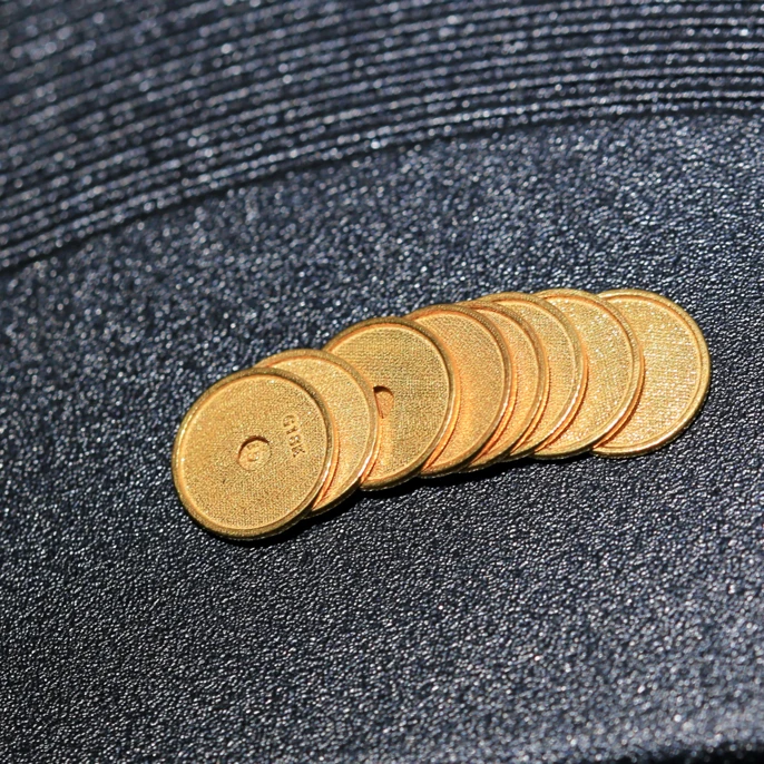 18k金文玩隔片车轮隔片尺寸8mm厚度约0.5mm