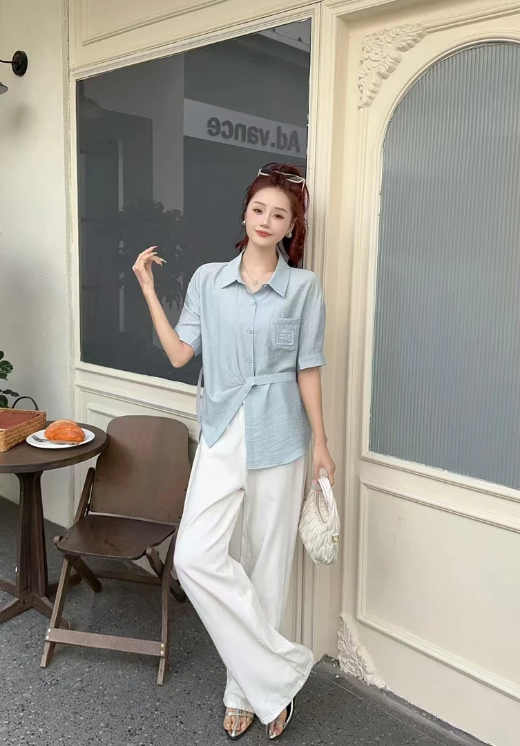 82088#时尚高端气质洋气不规则衬衣