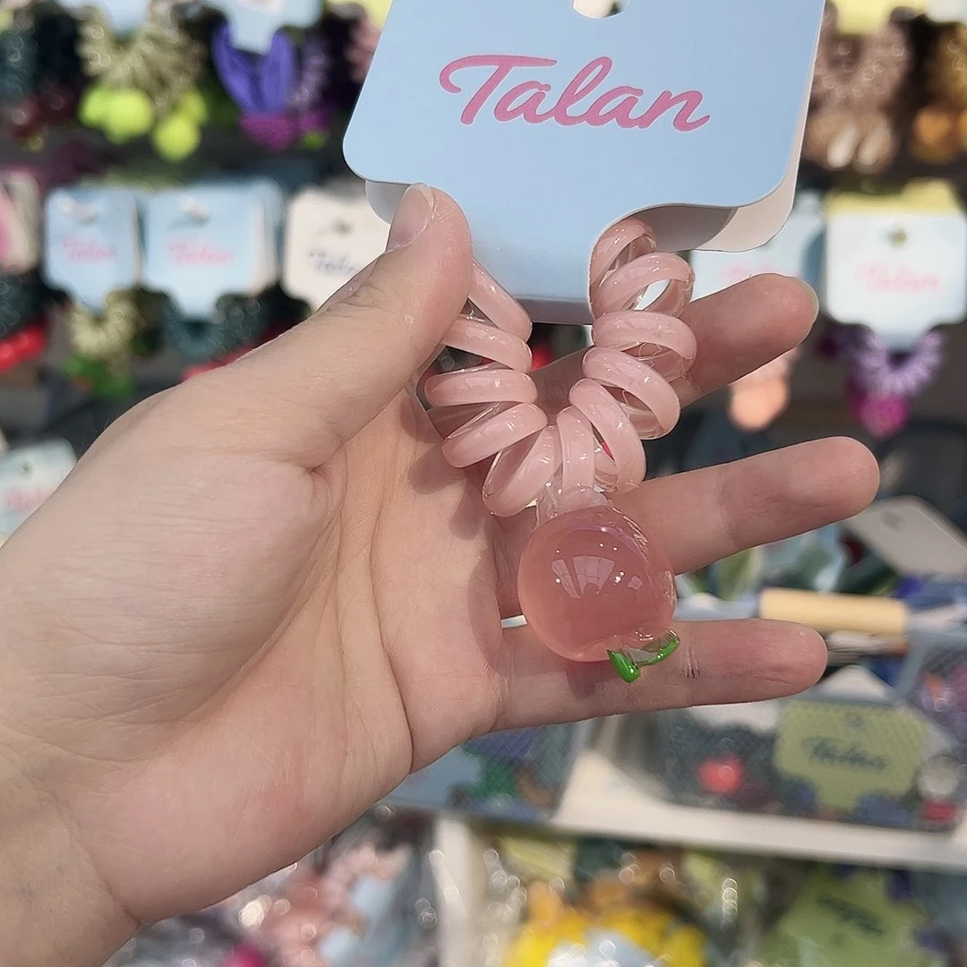 布艺铁合金透色粉苹果电话圈