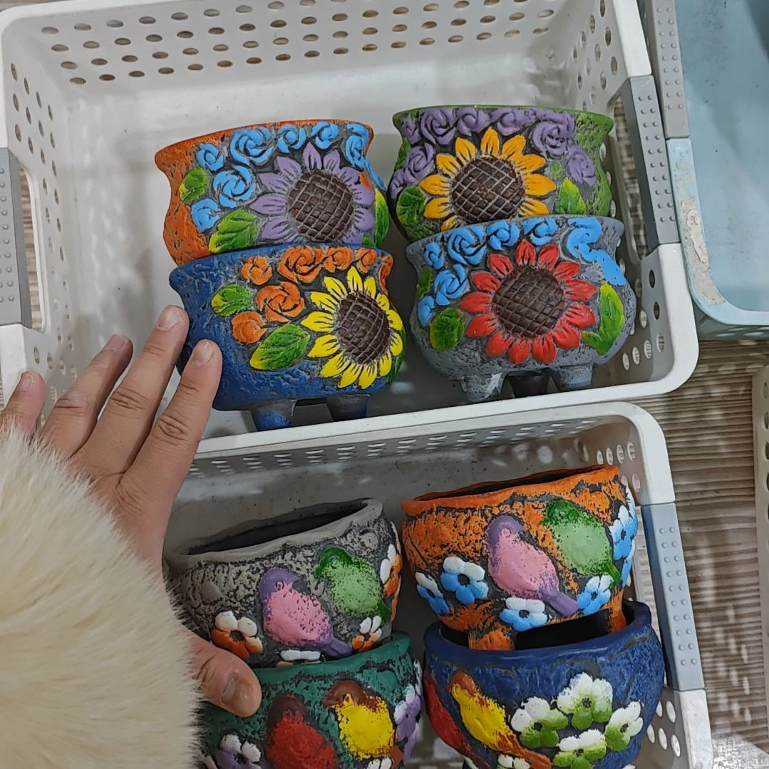 红陶吸水透气的白陶花盆凑满12发货