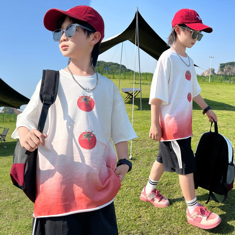 男童短袖t恤2025新款儿童装夏装薄款体恤大童男孩夏款上衣服