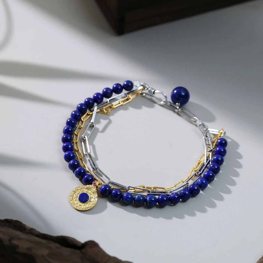 【思嘉】修行穿搭系列·三色九宫青金手链 | 多样性发一 AA0196