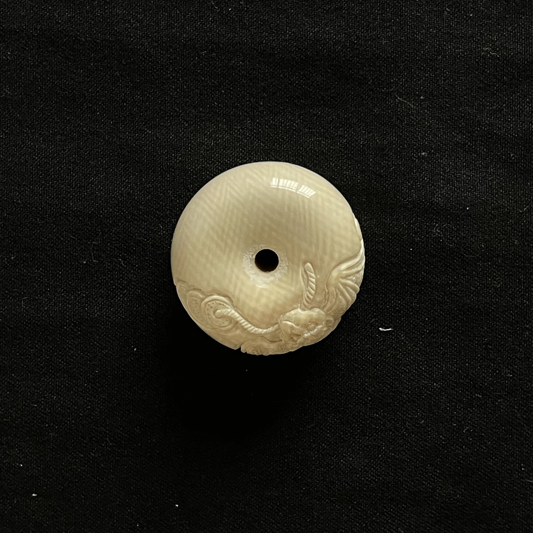 PN119 雕刻平安扣 只做天然猛犸牙