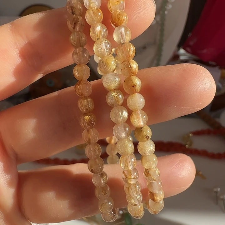 手链未镶嵌发晶4.8发晶三圈品质优天然结构