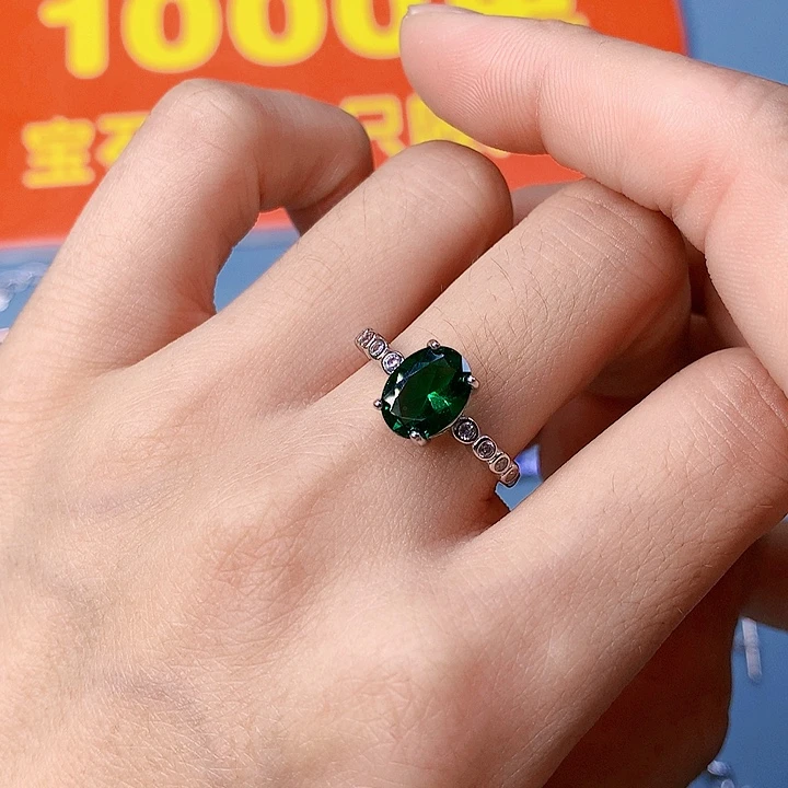 透辉石戒指银S925镶嵌11111