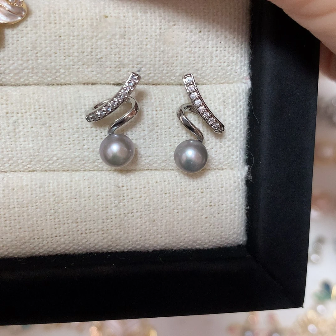 淡水珍珠耳饰合金