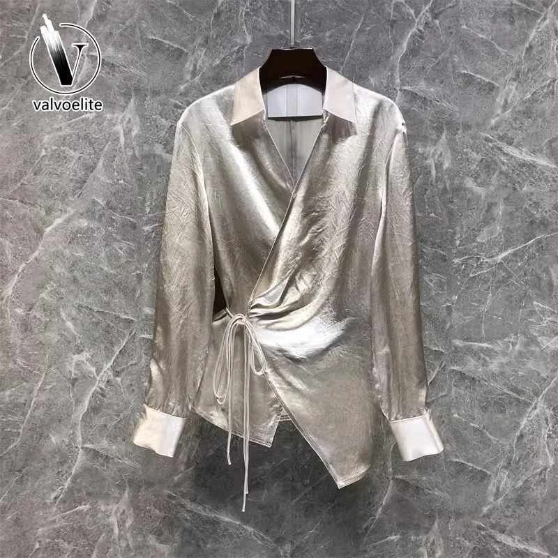 VALVOELITE设计感收腰衬衫女秋季新款冷淡系高级感超好看时尚上衣