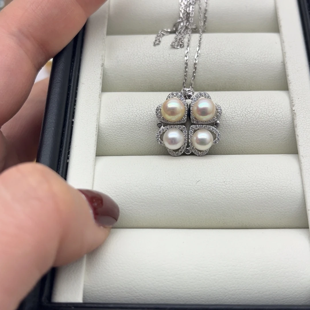 海水珍珠项链银S925镶嵌