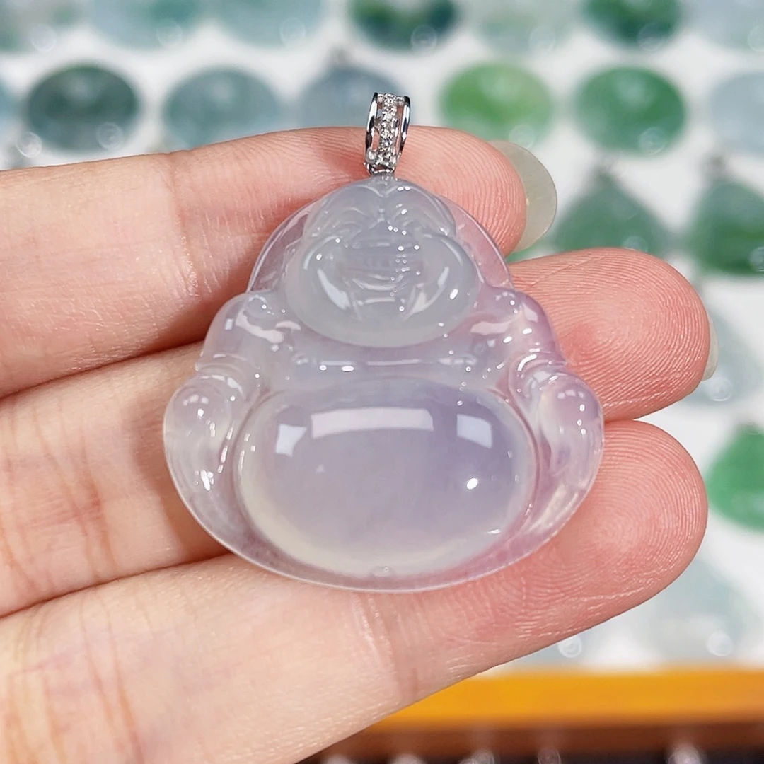 颈饰18K金镶嵌翡翠吊坠