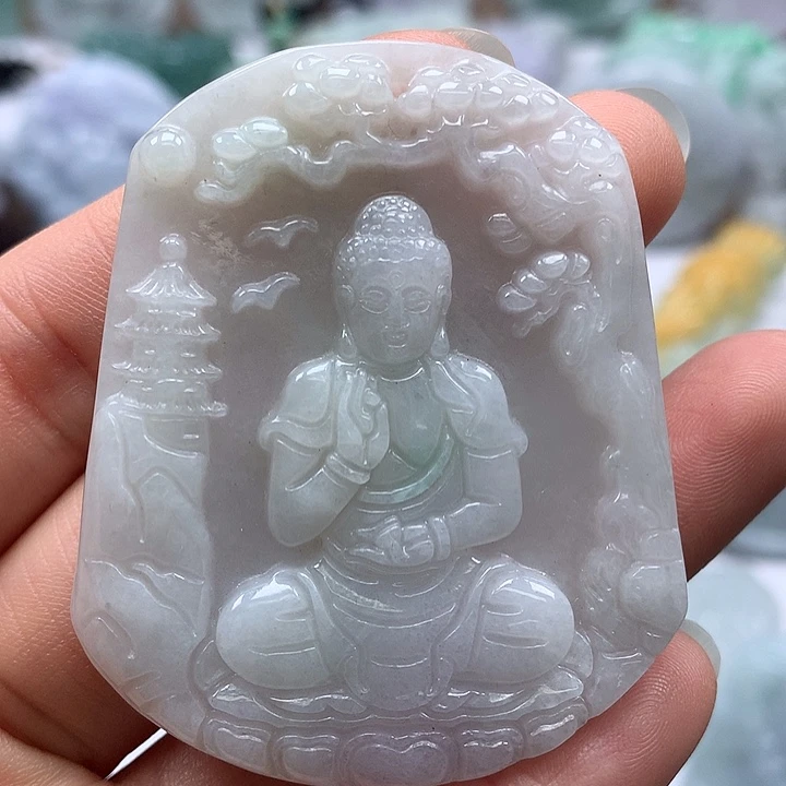 翡翠未镶嵌颈饰阿尼陀佛福利