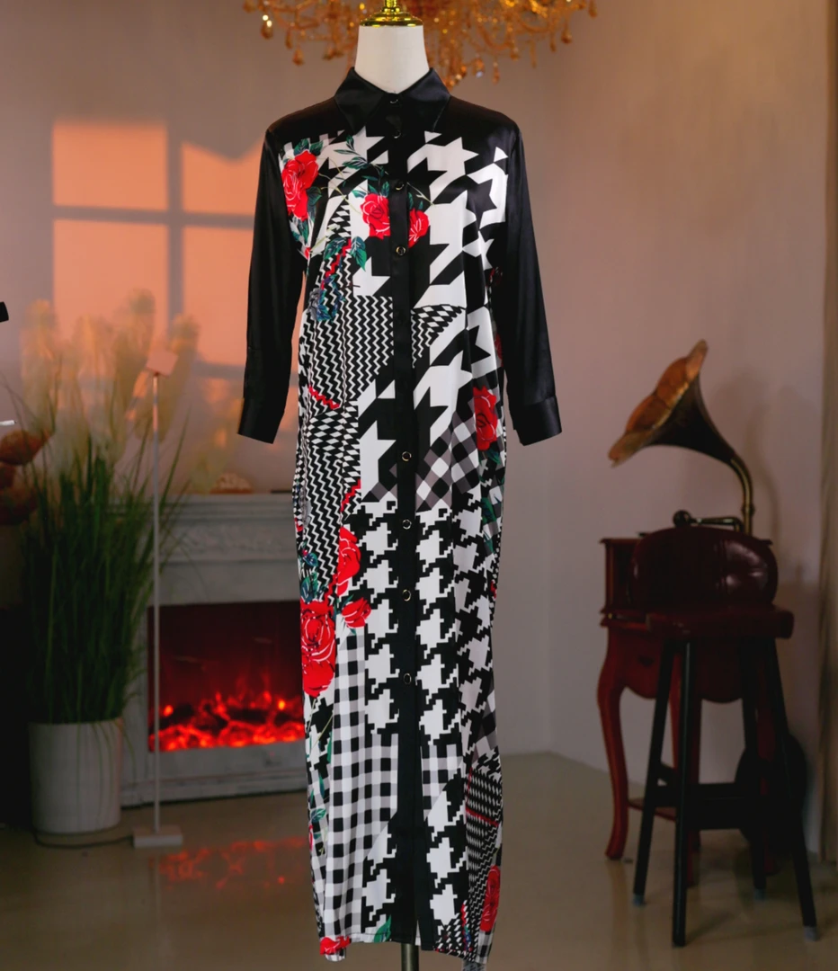 桑蚕丝高定时尚气质连衣裙 23030-016